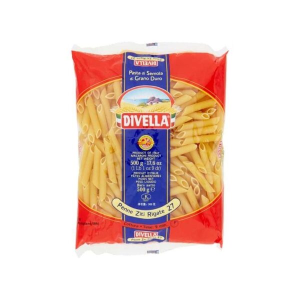 Pasta Divella Penne Ziti W Wheat #27 500g